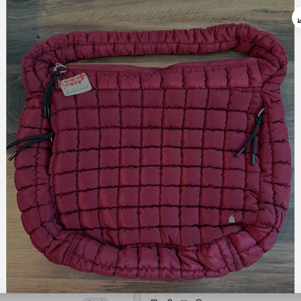 Free People Quilted Carryall in MULBERRY - Picture 4 of 6